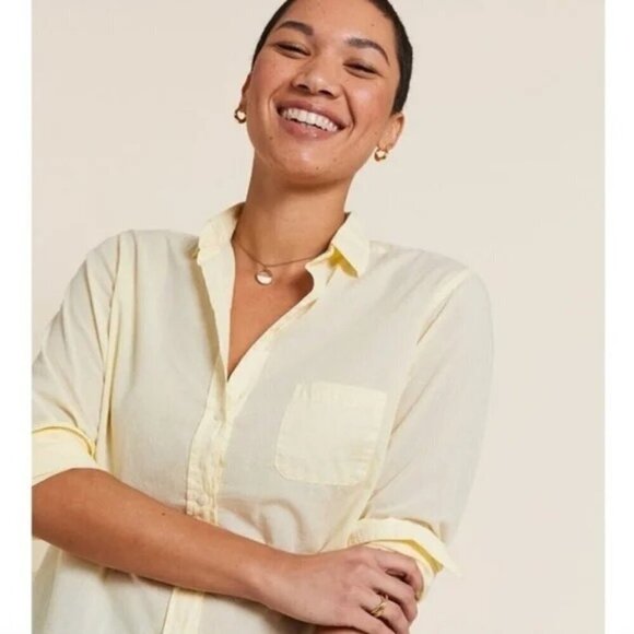 COPY - Grayson The Hero Frank & Elieen Button Down Shirt Sheer Cotton Pastel Ye… - Picture 3 of 12